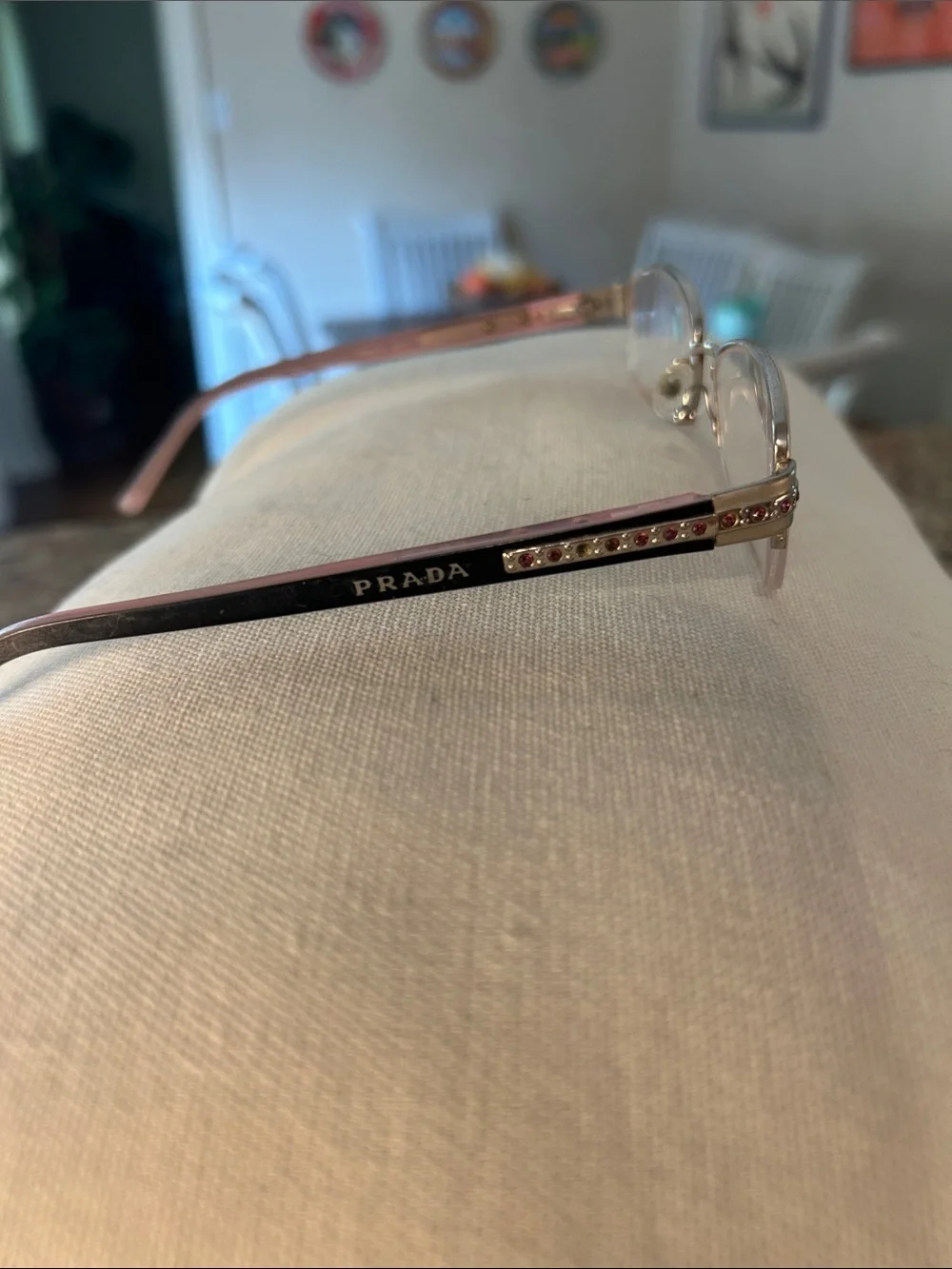 PRADA Black and Pink Metal Temple Eyewear (prescription)
